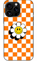 🌼 Happy Daisy Turuncu Dama Desenli Telefon Kılıfı