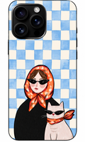 🕶️ Cool Girl & Cat – Retro Telefon Kılıfı