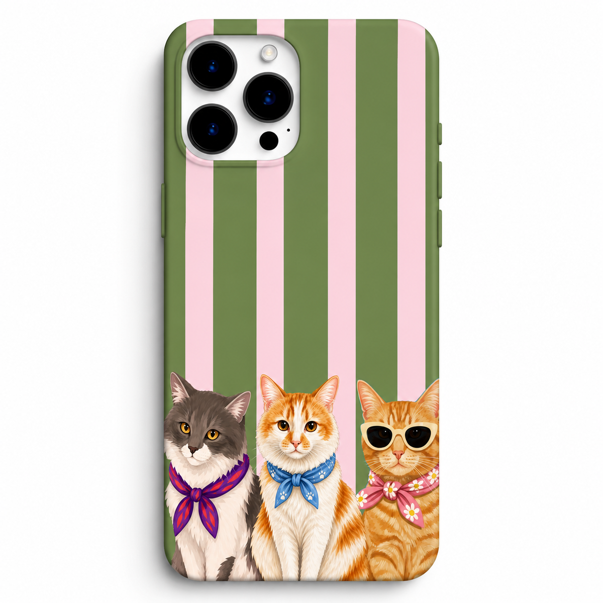 🐱 Cool Cats – Renkli Üçlü Kedi Telefon Kılıfı