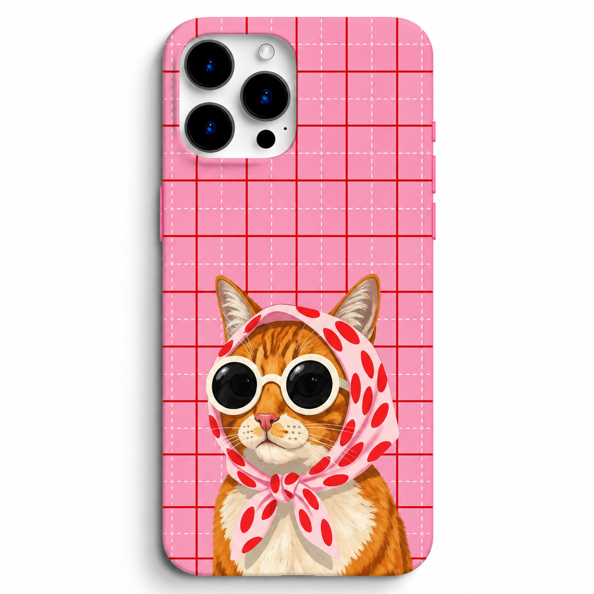 🐱 Retro Pembe Kedi Tasarımlı Telefon Kılıfı – Cool Cat