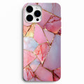 🌸 Pink Crystal Gold Mermer Telefon Kılıfı
