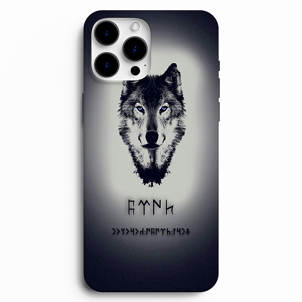 🐺 Mavi Gözlü Bozkurt – Göktürk Temalı Telefon Kılıfı