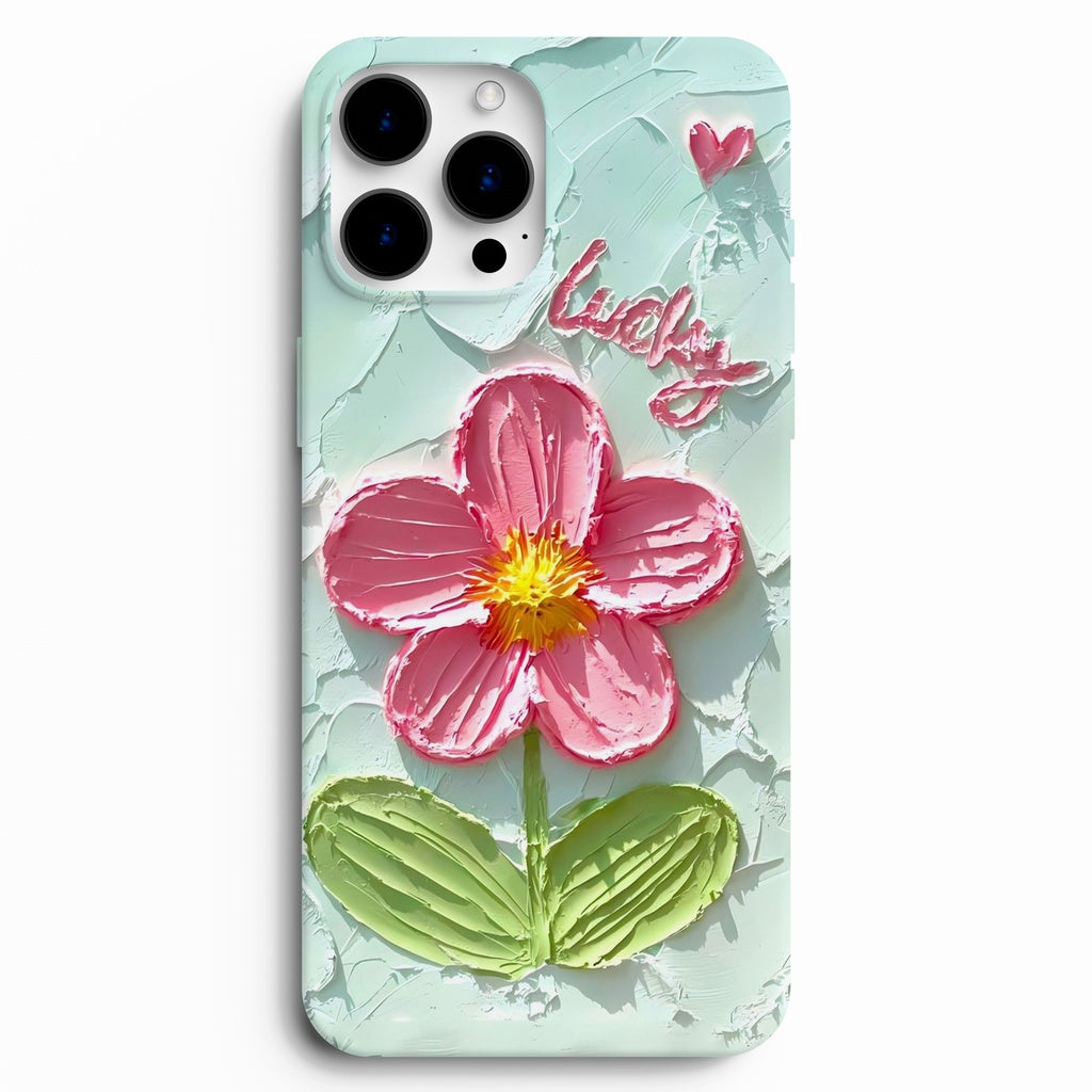 🌸 Lucky Bloom – Pembe Çiçek Desenli Telefon Kılıfı