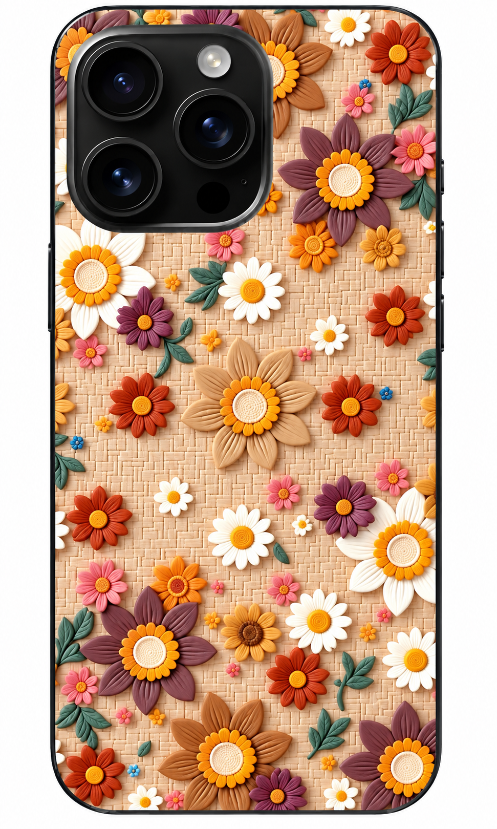 🌼 Boho Garden 3D Çiçek Desenli Telefon Kılıfı
