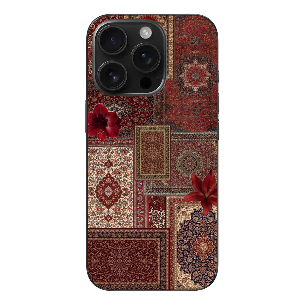 🌺 Anatolian Carpet – Kırmızı Otantik Desenli Telefon Kılıfı