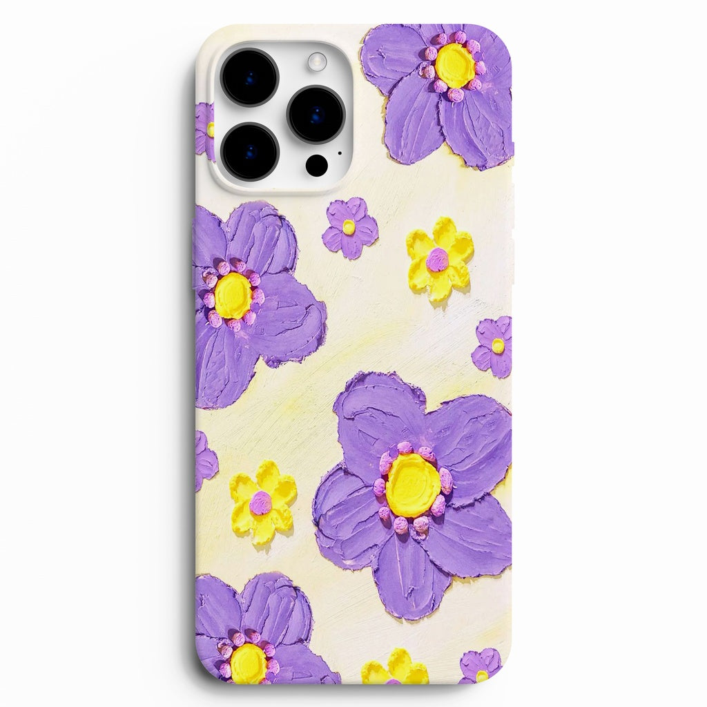 💜 Violet Daisy – Mor & Sarı Çiçek Desenli Telefon Kılıfı