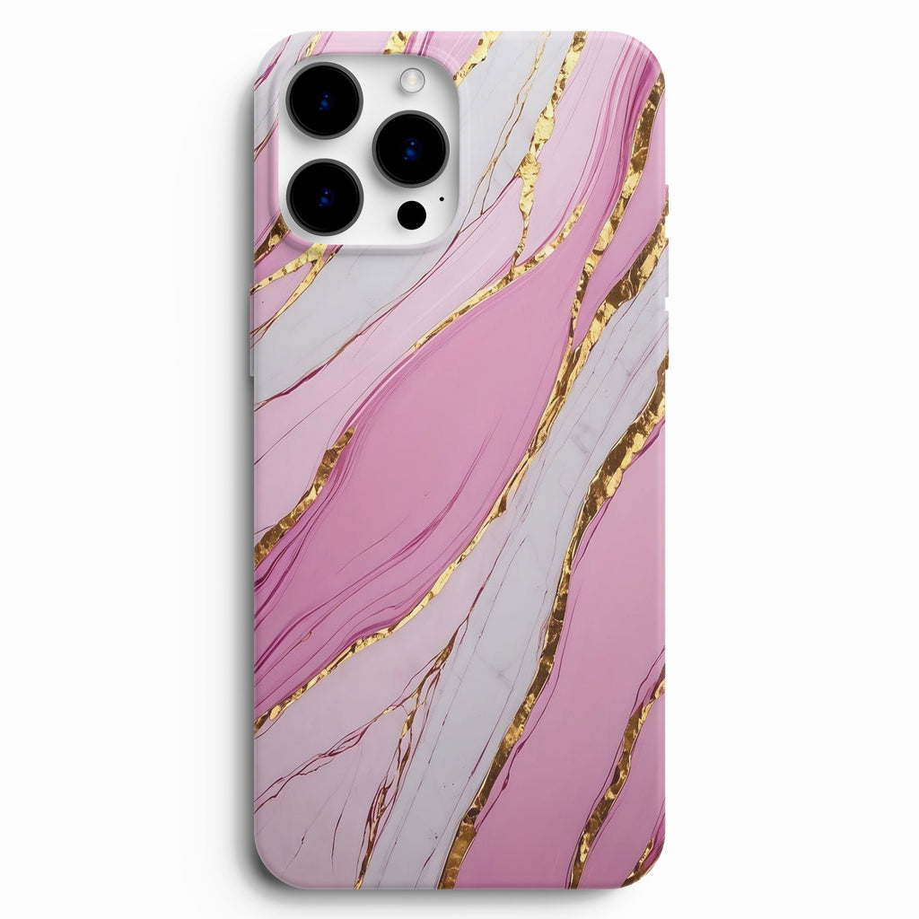 🌸 Pink Gold Mermer Telefon Kılıfı