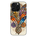 🪶 Bohem Spirit – Renkli Tüy & Mandala Desenli Telefon Kılıfı