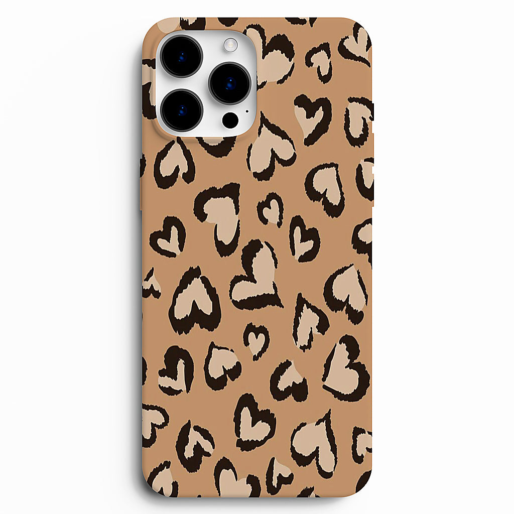 🤎 Wild Hearts Leopar Kalp Desenli Telefon Kılıfı