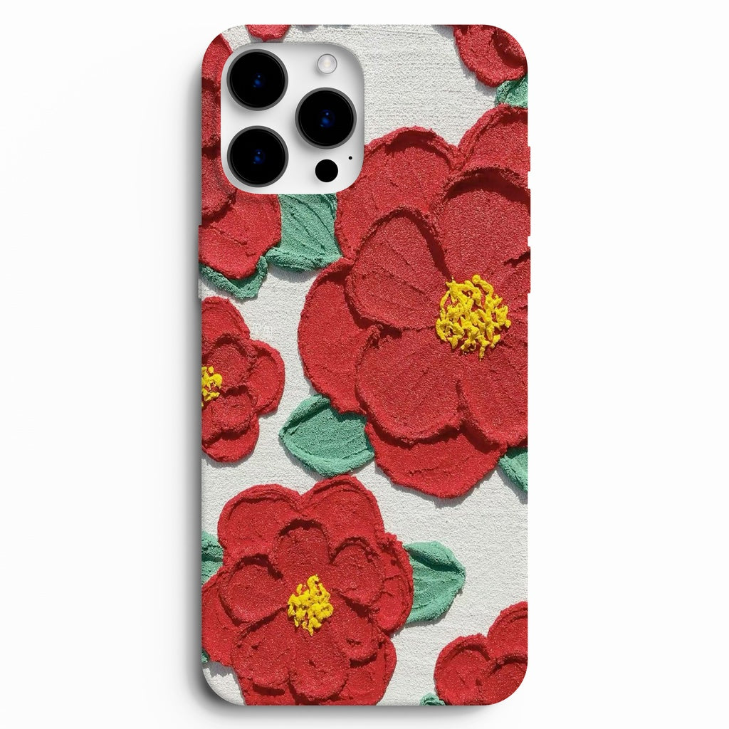 🌹 Scarlet Garden – Kırmızı Çiçek Desenli Telefon Kılıfı