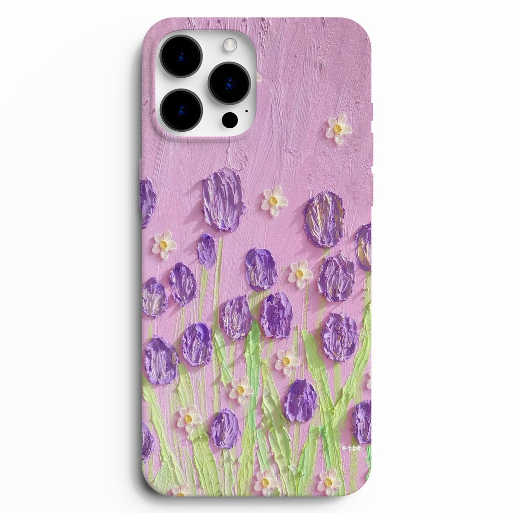 💜 Lavanta Bahçesi – Mor Çiçek Desenli Telefon Kılıfı