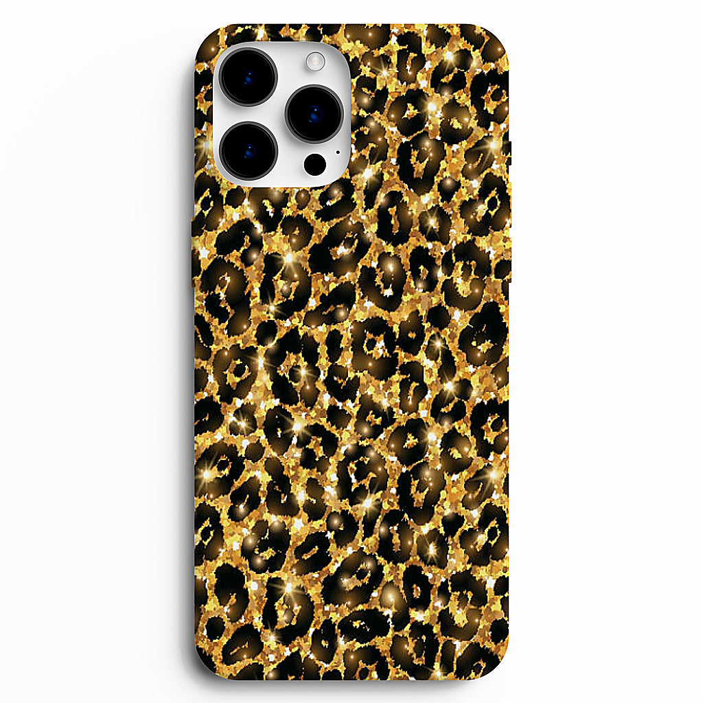 ✨ Royal Gold Leopard Işıltılı Telefon Kılıfı