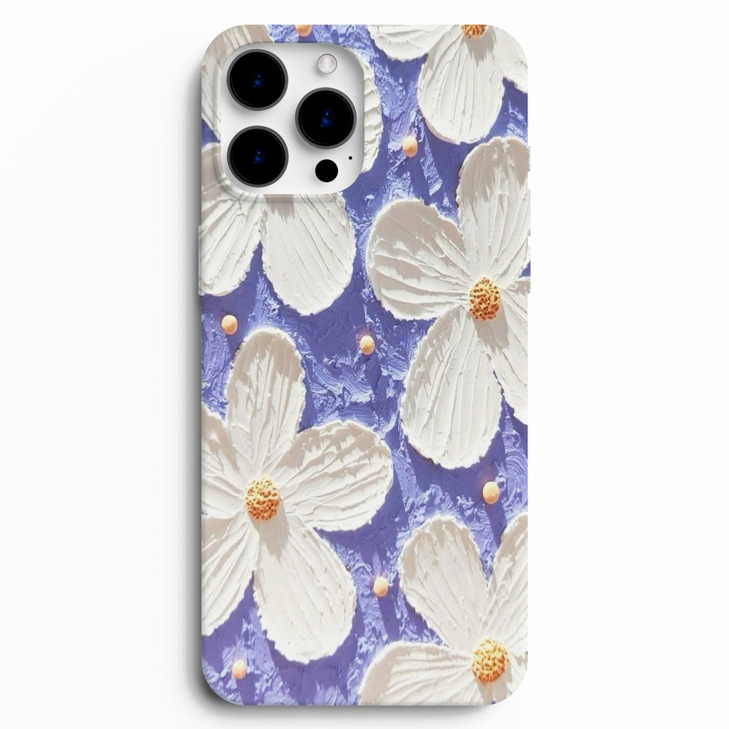 🤍 White Blossom – Beyaz Çiçek Desenli Telefon Kılıfı