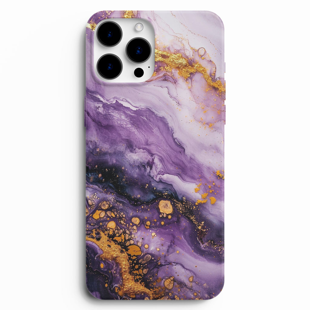 💜 Purple Luxe Gold Mermer Telefon Kılıfı
