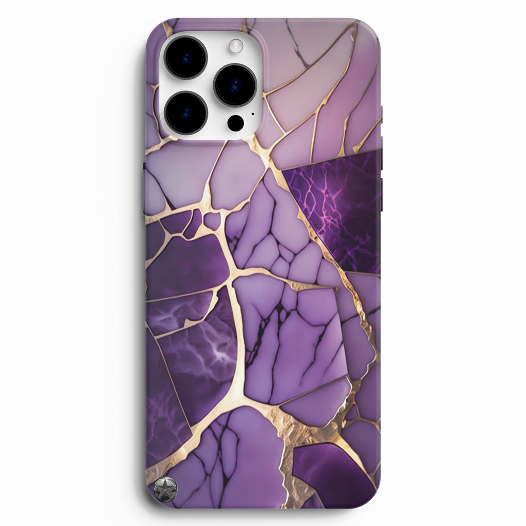 💜 Amethyst Gold Mermer Telefon Kılıfı