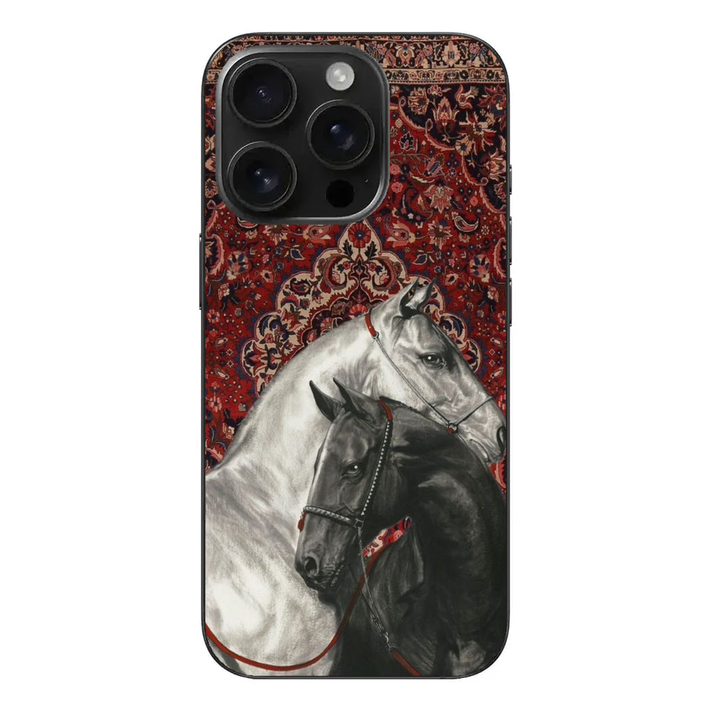 🐎 Asil Ruh – Çift At & Anadolu Motifli Telefon Kılıfı