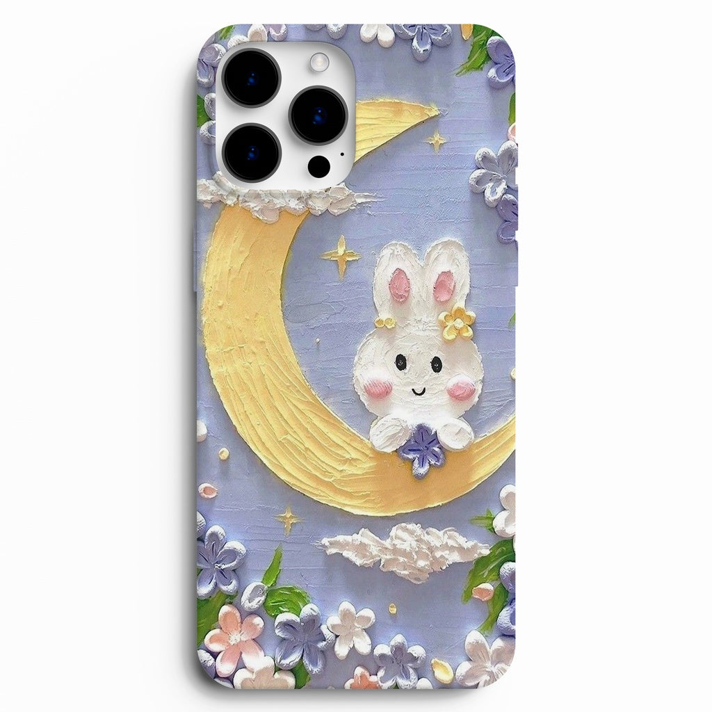 🌙 Ay Işığı Tavşanı – Sevimli Desenli Telefon Kılıfı