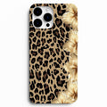 🌸 Golden Blossom – Leopar & Altın Çiçek Desenli Telefon Kılıfı
