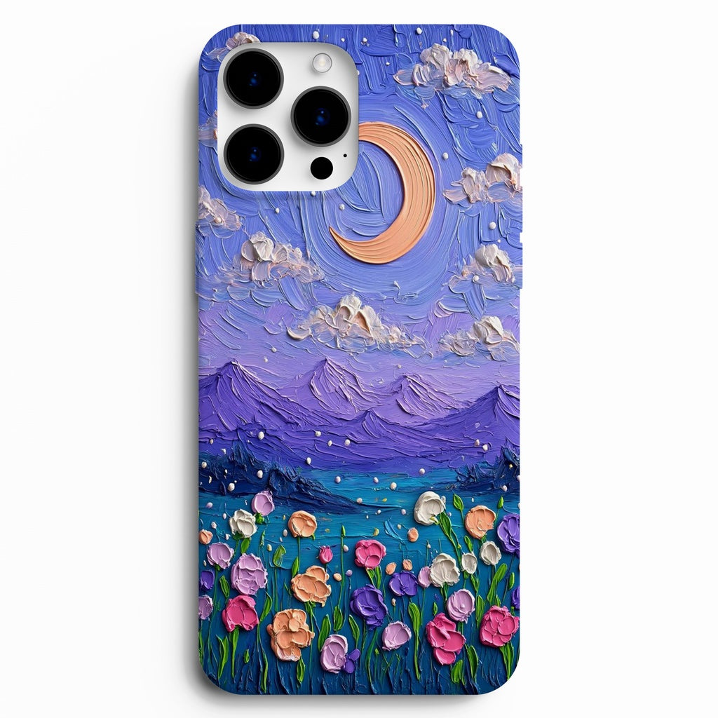 🌙 Moonlight Garden – Ay Işığında Çiçek Bahçesi Telefon Kılıfı