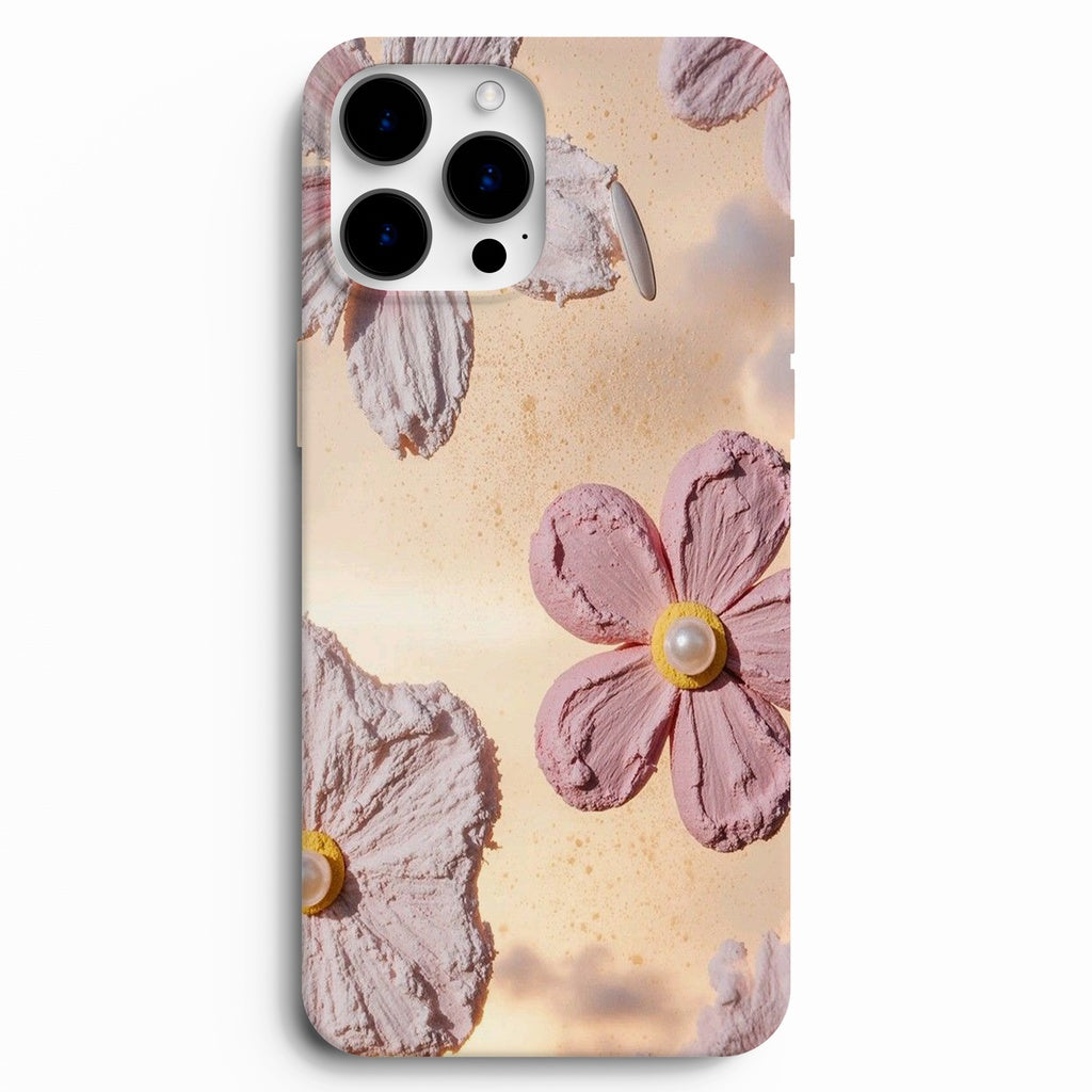 🌸 Pearl Blossom – İnci Detaylı Pastel Çiçek Telefon Kılıfı