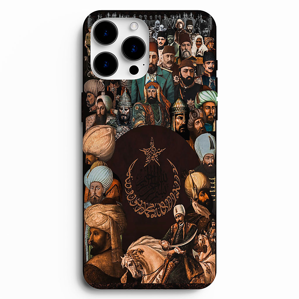🏹 Osmanlı Tarihi – Padişahlar ve Türk-İslam Motifli Telefon Kılıfı