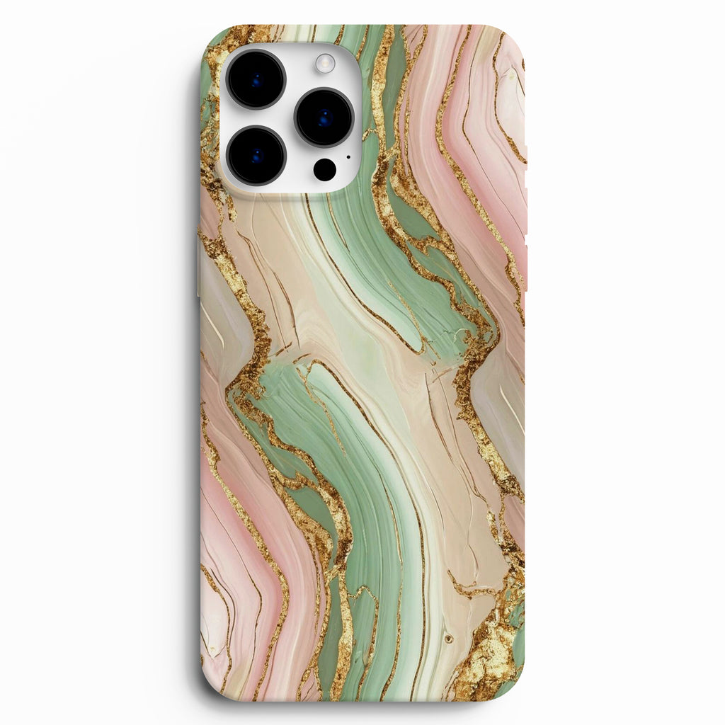 ✨ Pastel Mermer Gold Telefon Kılıfı