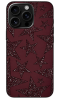 ⭐ Bordo Glitter Star Yıldız Desenli Telefon Kılıfı