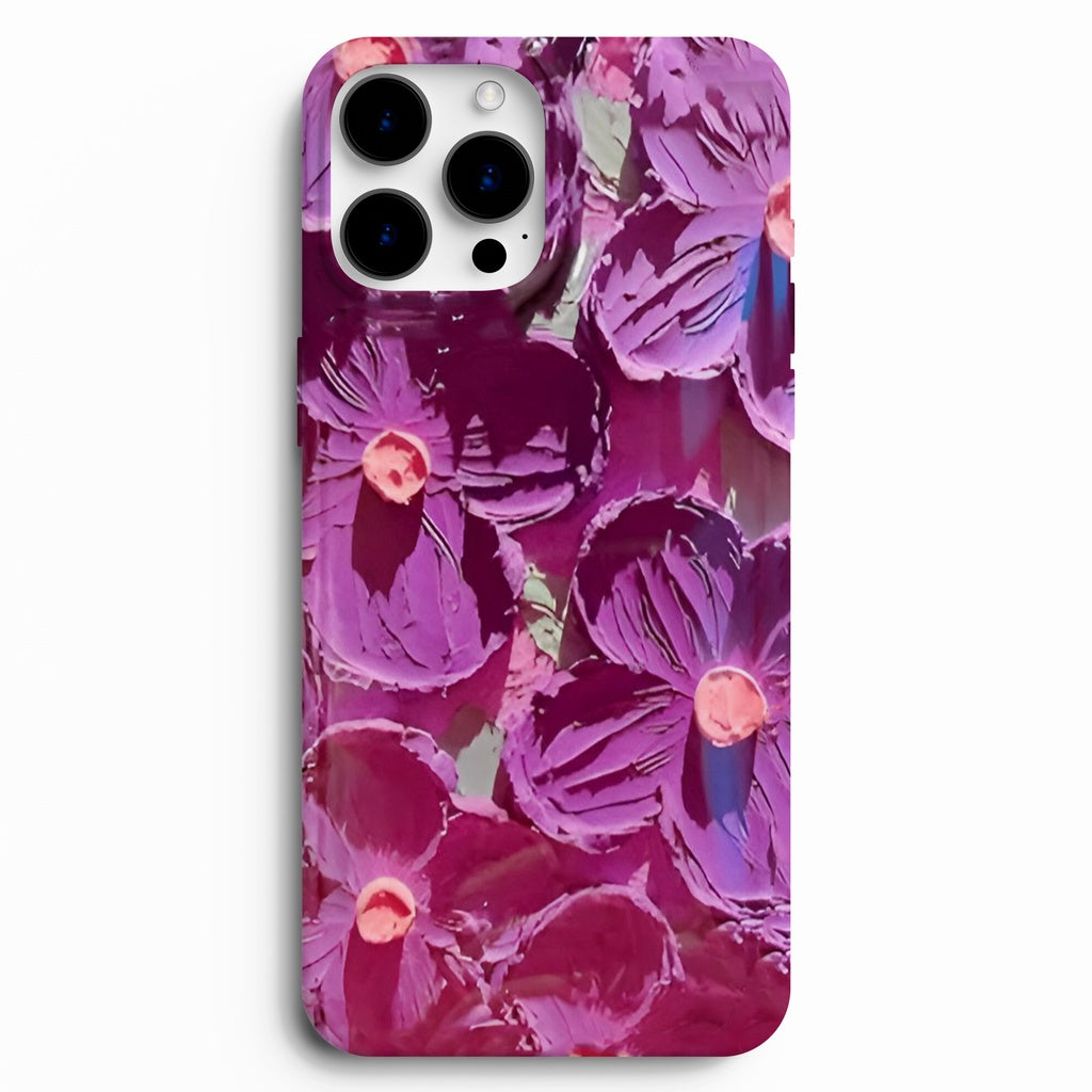 🌺 Purple Passion – Mor Çiçek Desenli Telefon Kılıfı