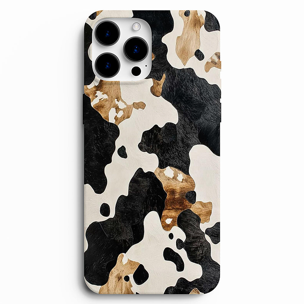 🤎 Wild Cow – Siyah & Kahve Desenli Telefon Kılıfı