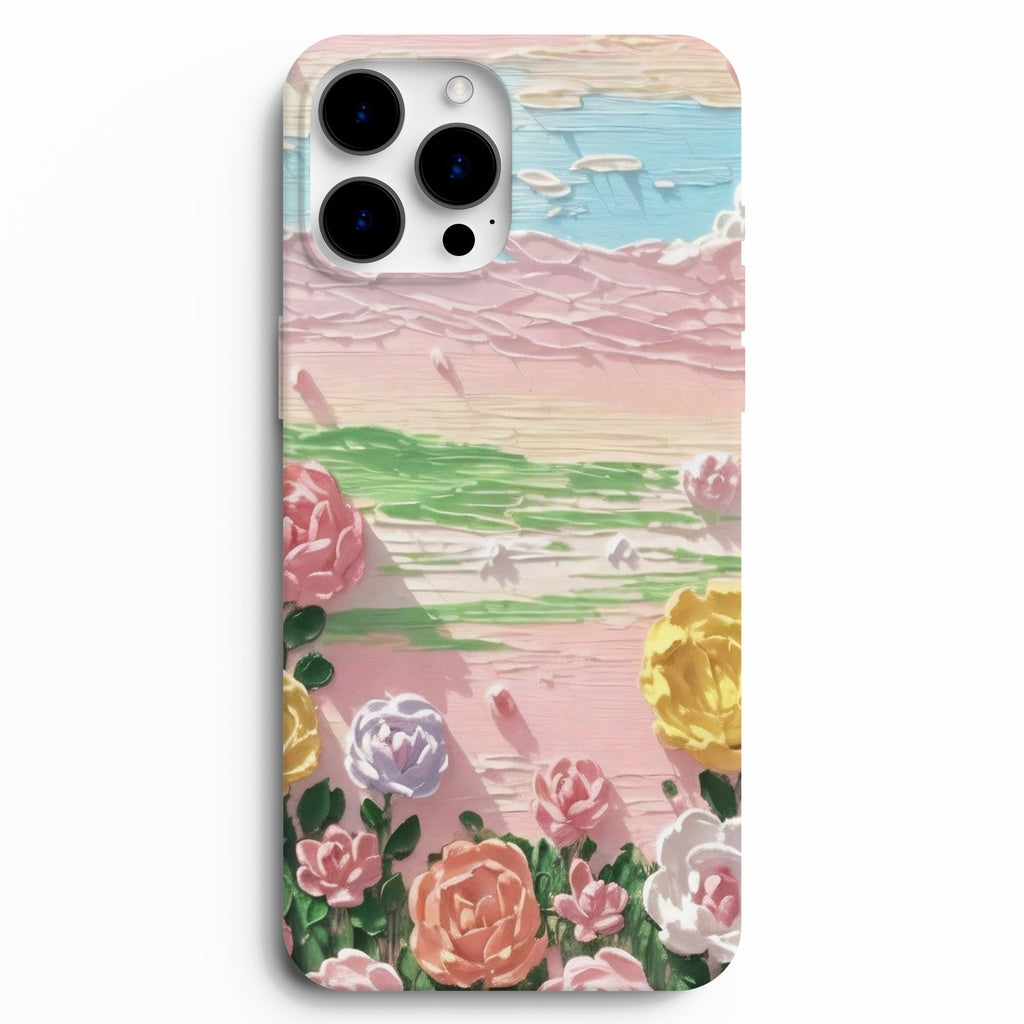 🌷 Pastel Garden – Bahçe Manzaralı Çiçek Desenli Telefon Kılıfı