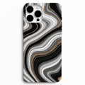🖤 Golden Waves – Siyah Beyaz Dalga Desenli Telefon Kılıfı