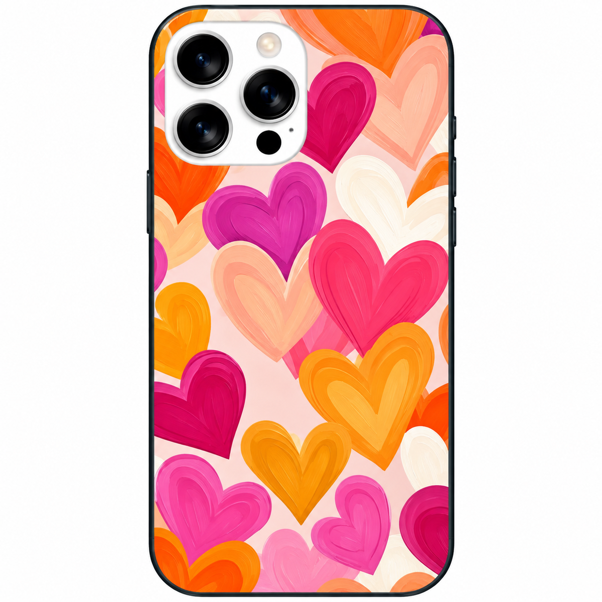 💕 Colorful Hearts – Renkli Kalpler Telefon Kılıfı