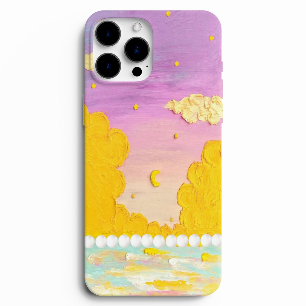 🌙 Golden Dream – Pastel Gökyüzü Desenli Telefon Kılıfı