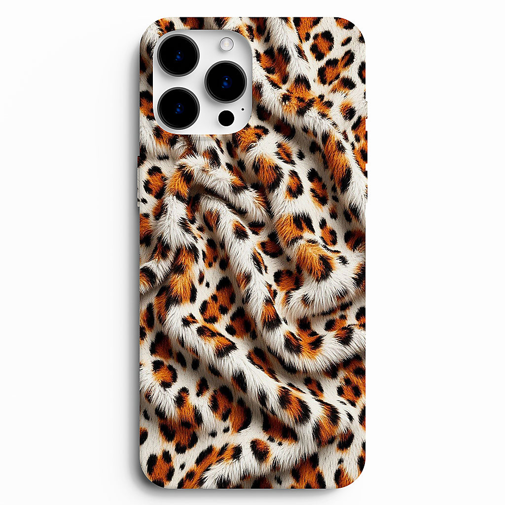 🐆 Snow Leopard – Beyaz & Turuncu Leopar Desenli Telefon Kılıfı