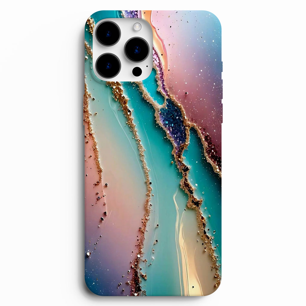 ✨ Aurora Agate – Turkuaz & Pembe Kristal Telefon Kılıfı