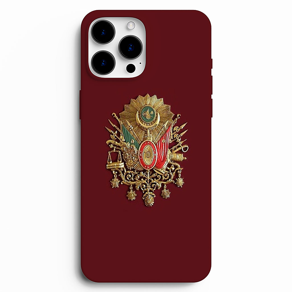 👑 Osmanlı Arması – Bordo Premium Telefon Kılıfı