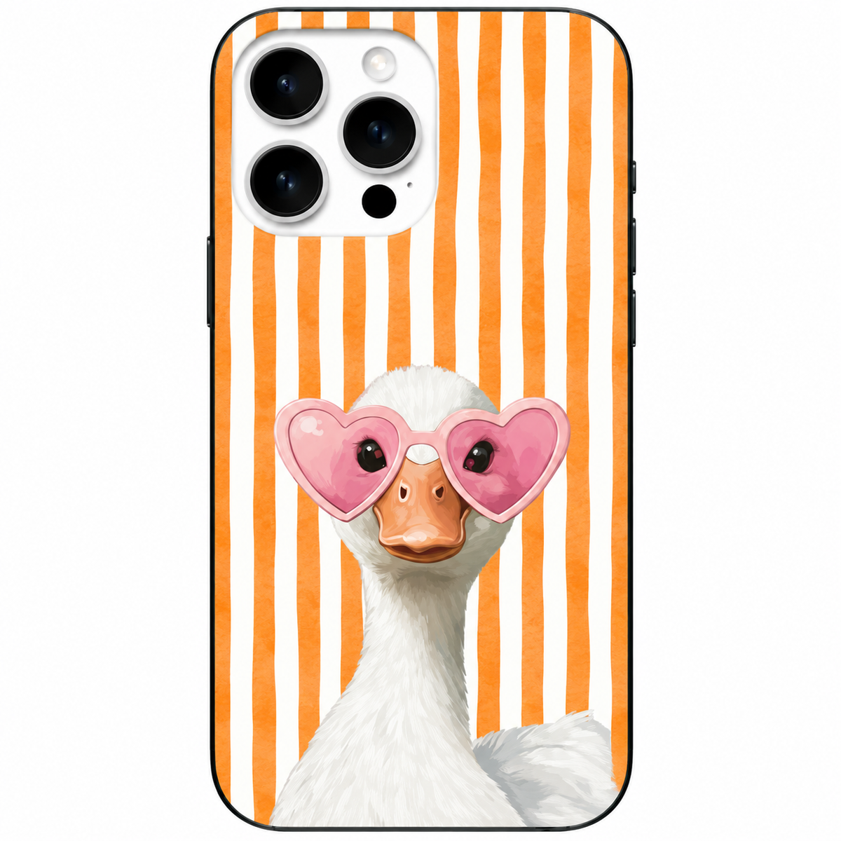 🪿💗 Cool Goose – Kalp Gözlüklü Kaz Telefon Kılıfı