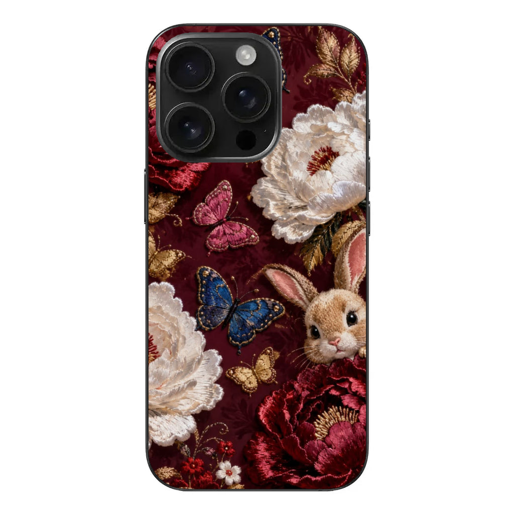 🐰 Enchanted Garden – Tavşan, Kelebek & Çiçek Desenli Telefon Kılıfı