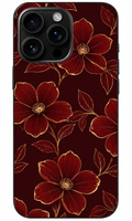 🌹 Golden Blossom Bordo & Altın Çiçek Desenli Telefon Kılıfı