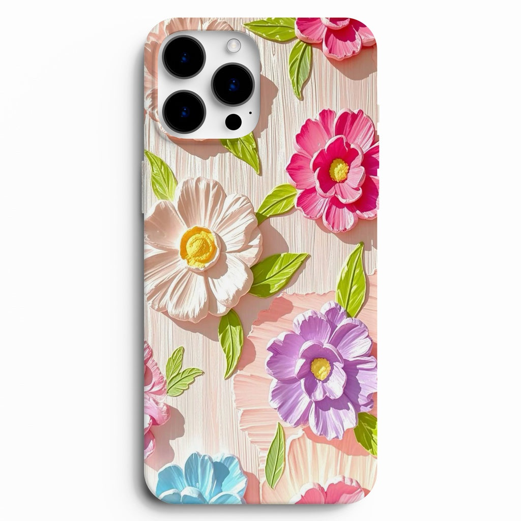 🌺 Renkli Bahçe – Pastel Çiçek Desenli Telefon Kılıfı