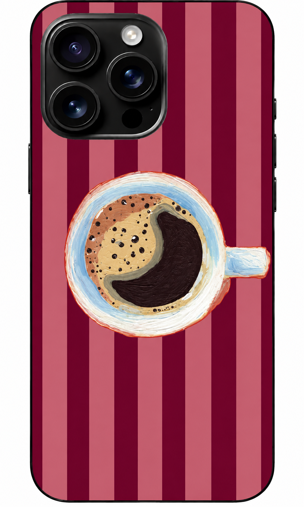 ☕ Coffee Mood Bordo Çizgili Telefon Kılıfı