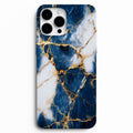 💙 Gece Mavisi Mermer Gold Telefon Kılıfı