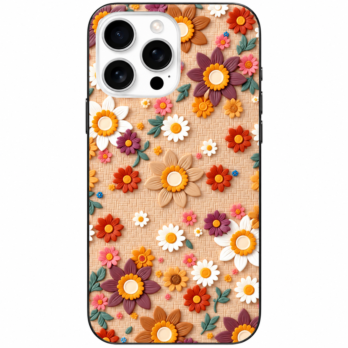 🌼 Boho Garden 3D Çiçek Desenli Telefon Kılıfı