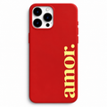 ❤️✨ AMOR – Kırmızı Minimal Telefon Kılıfı
