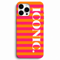 🧡🩷 ICONIC – Turuncu & Pembe Çizgili Telefon Kılıfı