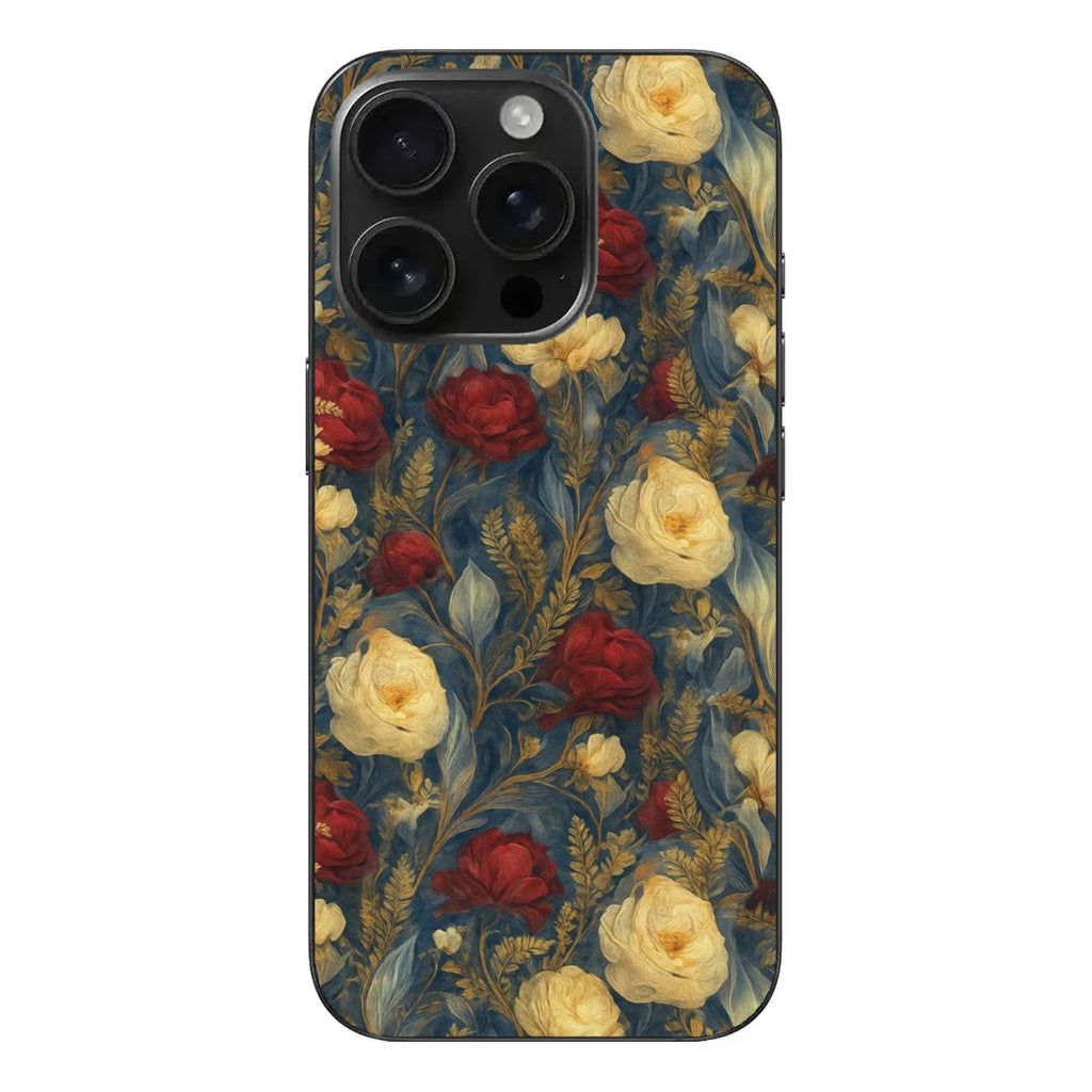 🌹 Vintage Garden – Bordo & Krem Çiçekli Telefon Kılıfı