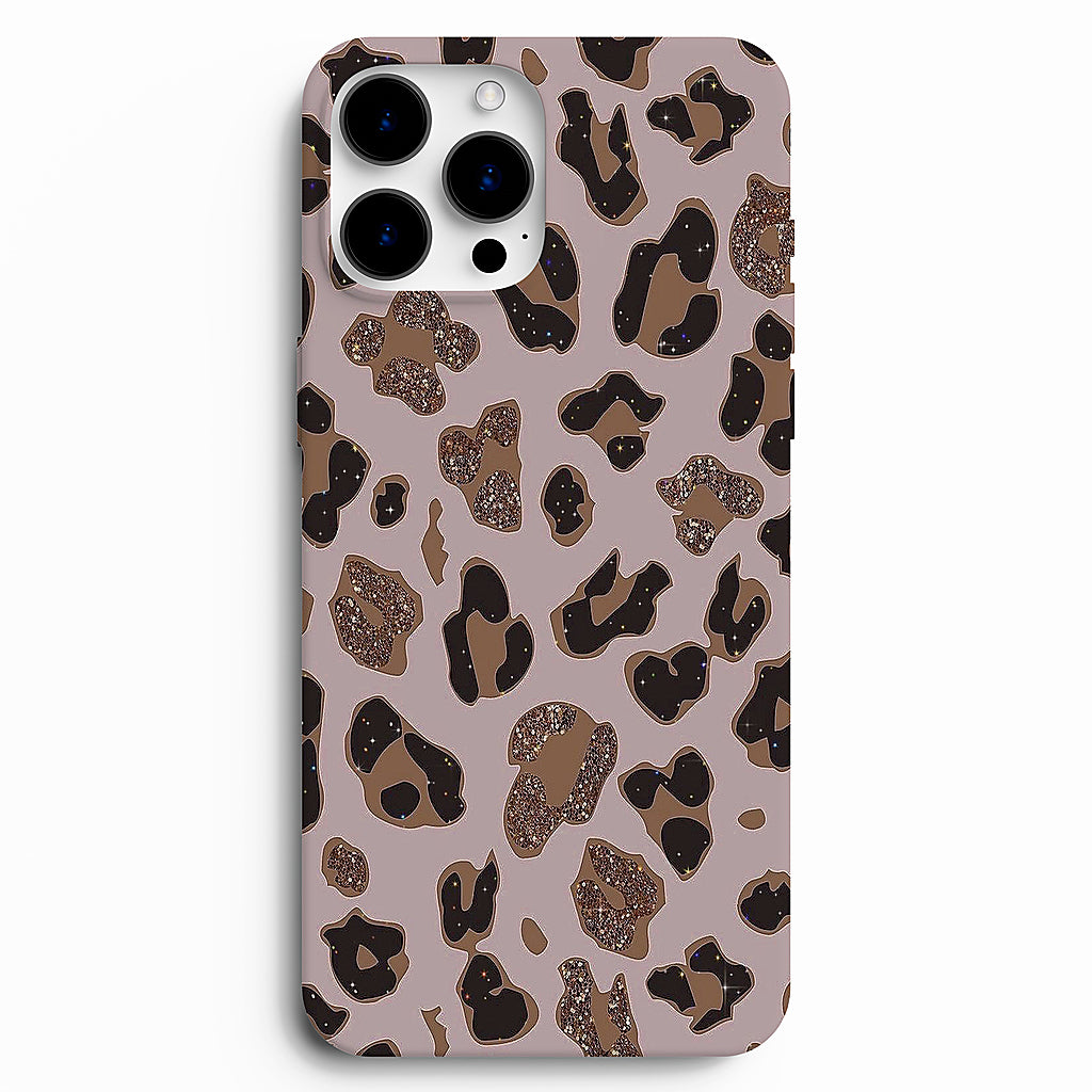 ✨ Rose Gold Glitter Leopard Telefon Kılıfı