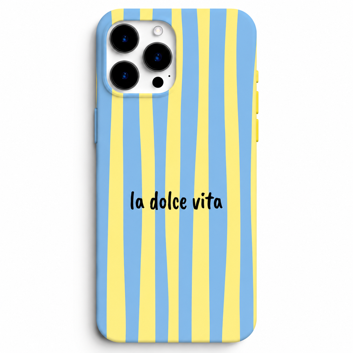 ☀️ La Dolce Vita – Mavi & Sarı Çizgili Telefon Kılıfı