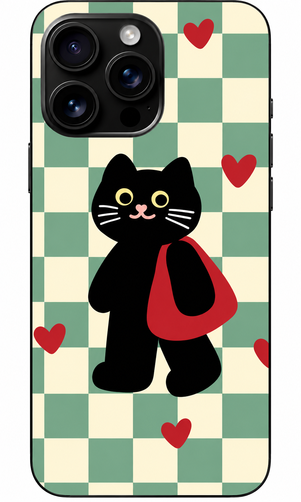 🐈‍⬛ Retro Black Cat – Kalpli Telefon Kılıfı