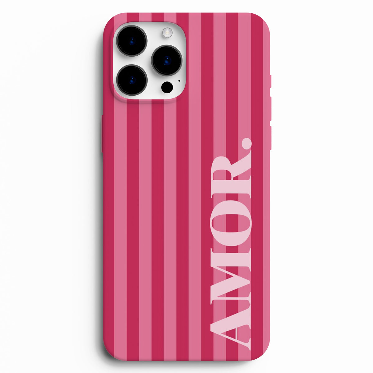 💕 AMOR – Pembe Çizgili Telefon Kılıfı